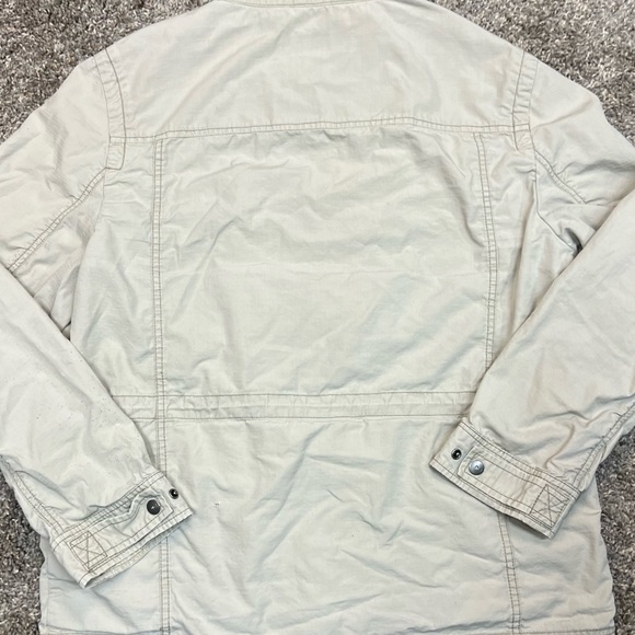 Calvin Klein Jeans beige utility jacket womens size L button zip up - Picture 11 of 16